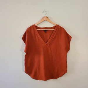 Forever 21 Burnt Orange V-Neck Top